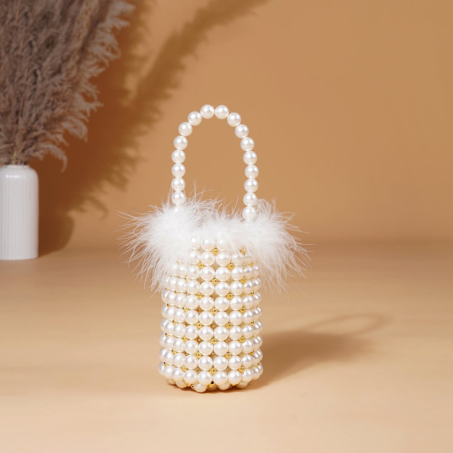 Ivory Muse- Pearl Beaded Bag