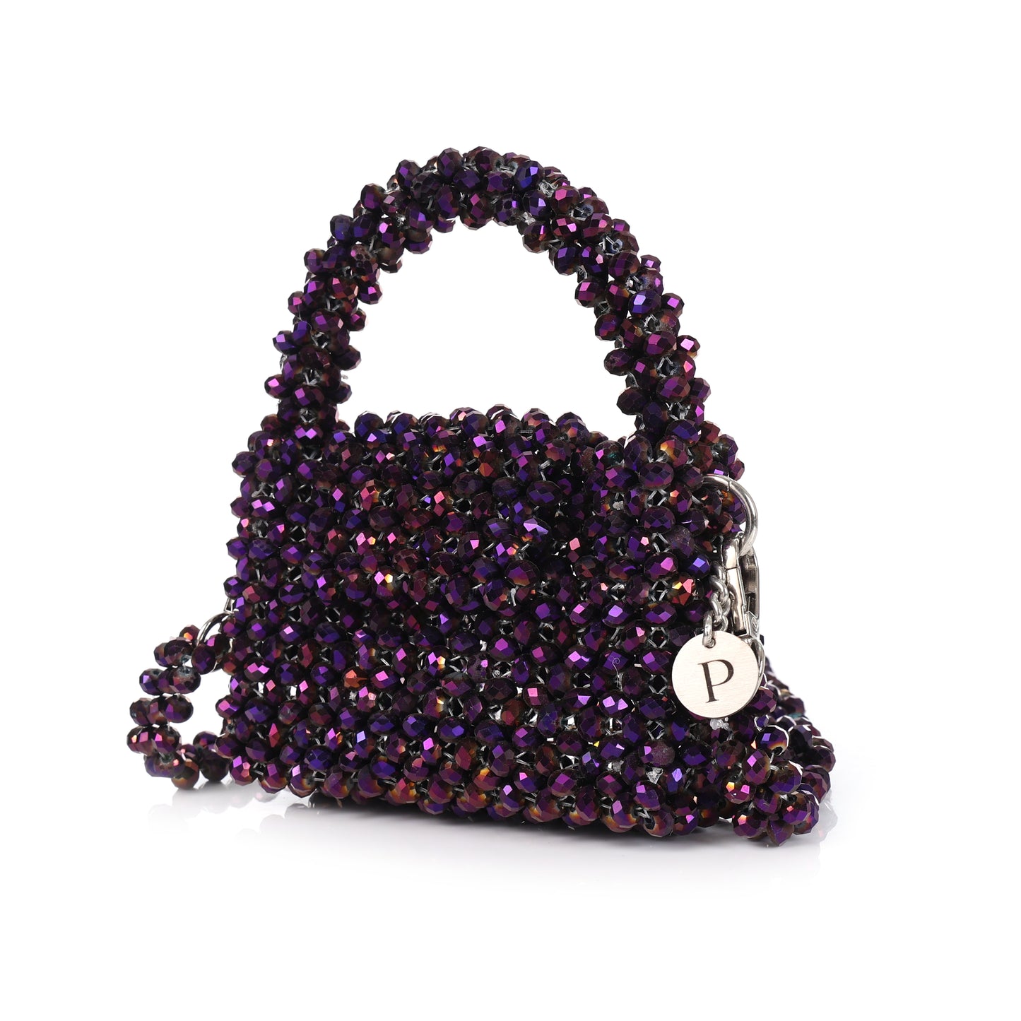 Mini Plum- Crystal Beaded Bag