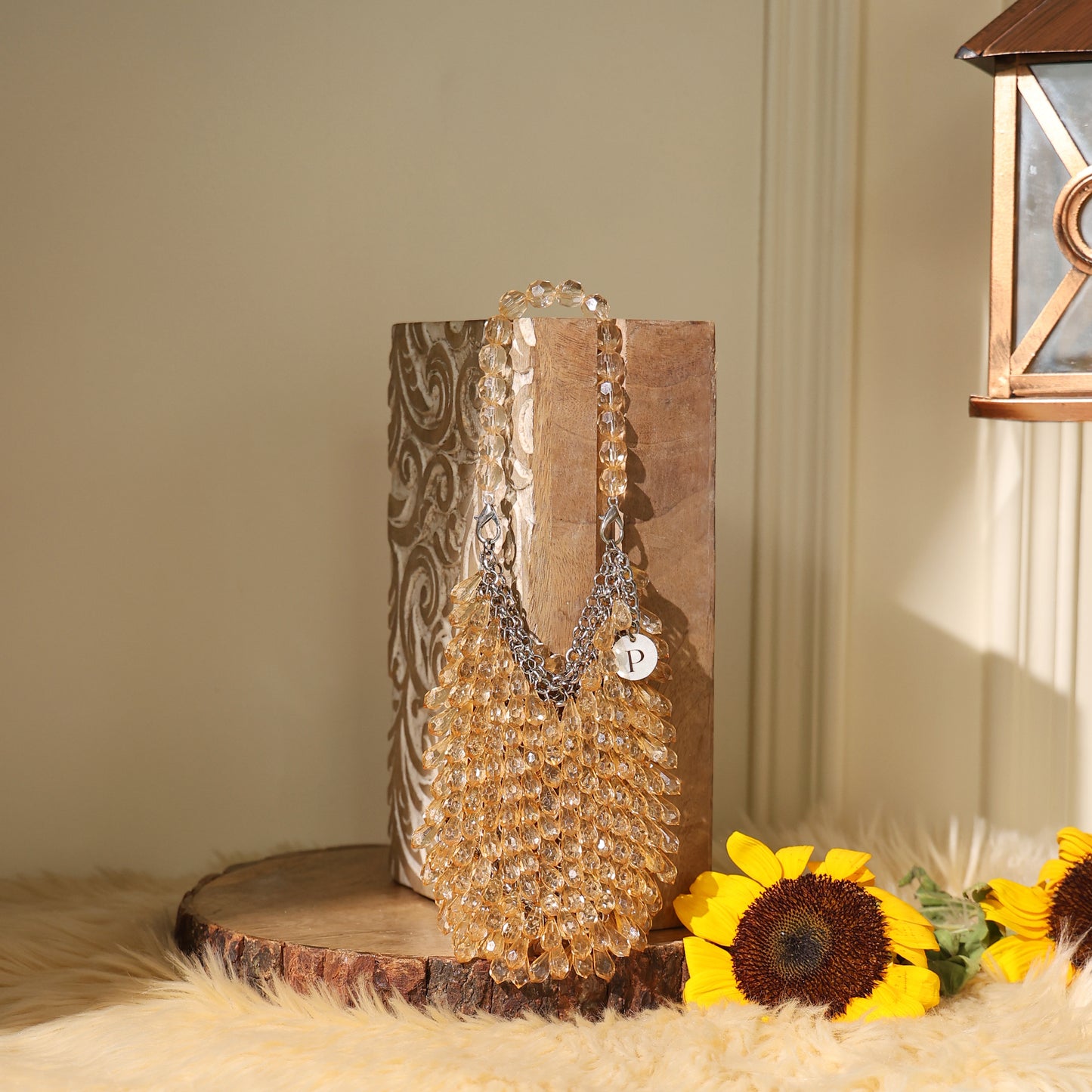 Aurielie- Teardrop Crystal Bag- Green