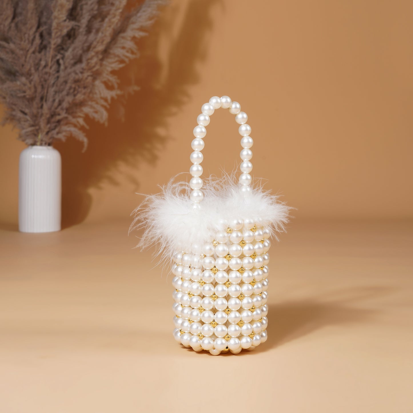 Ivory Muse- Pearl Beaded Bag