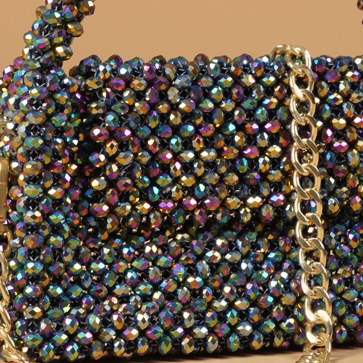 Laila- Multicolour Chrome crystal Bag