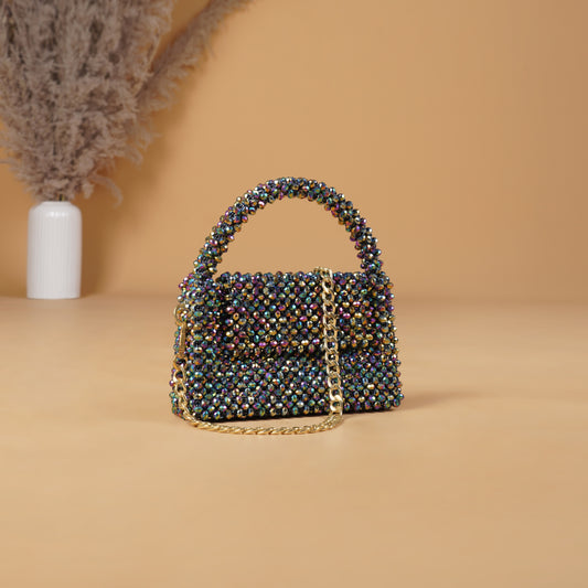 Laila- Multicolour Chrome crystal Bag