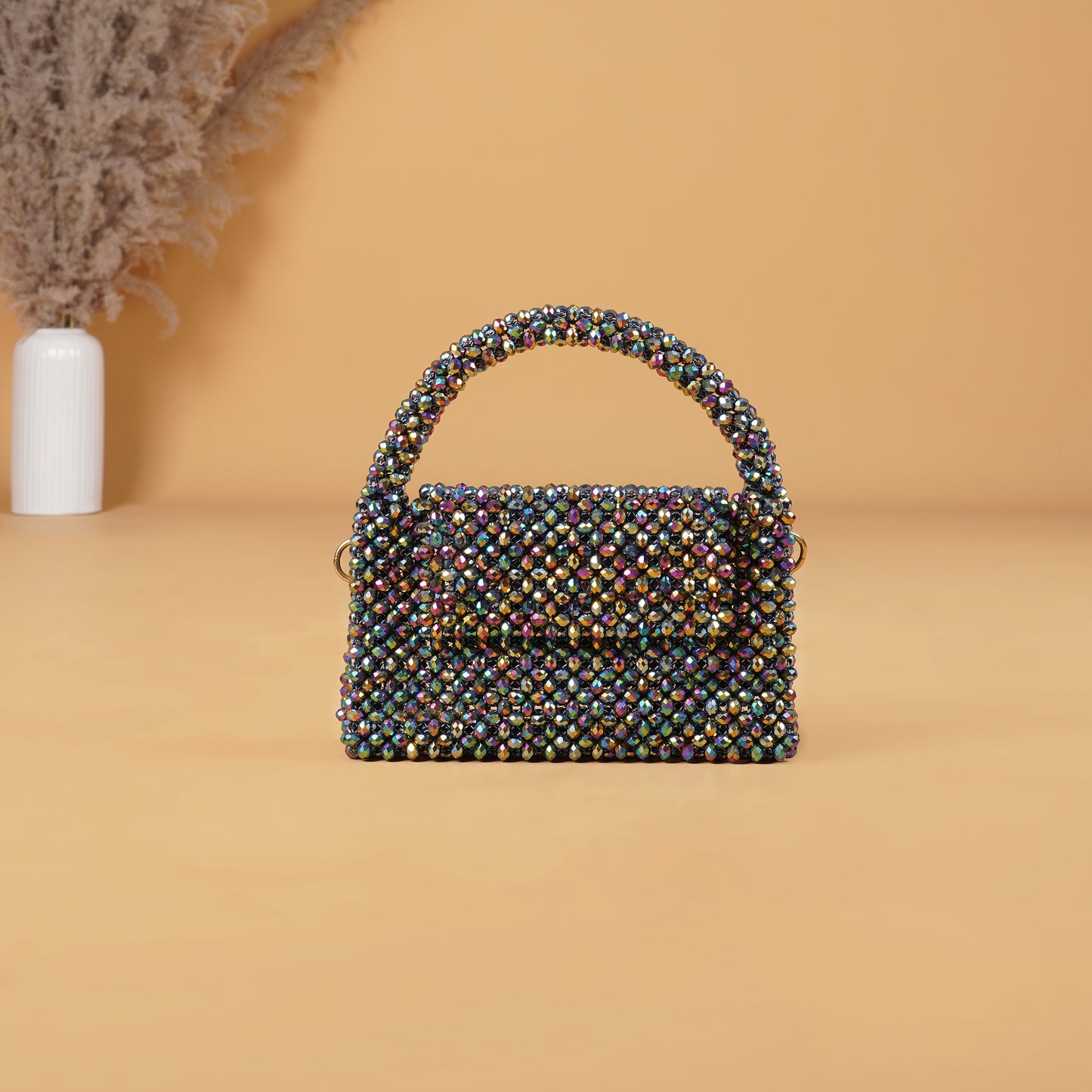 Laila- Multicolour Chrome crystal Bag