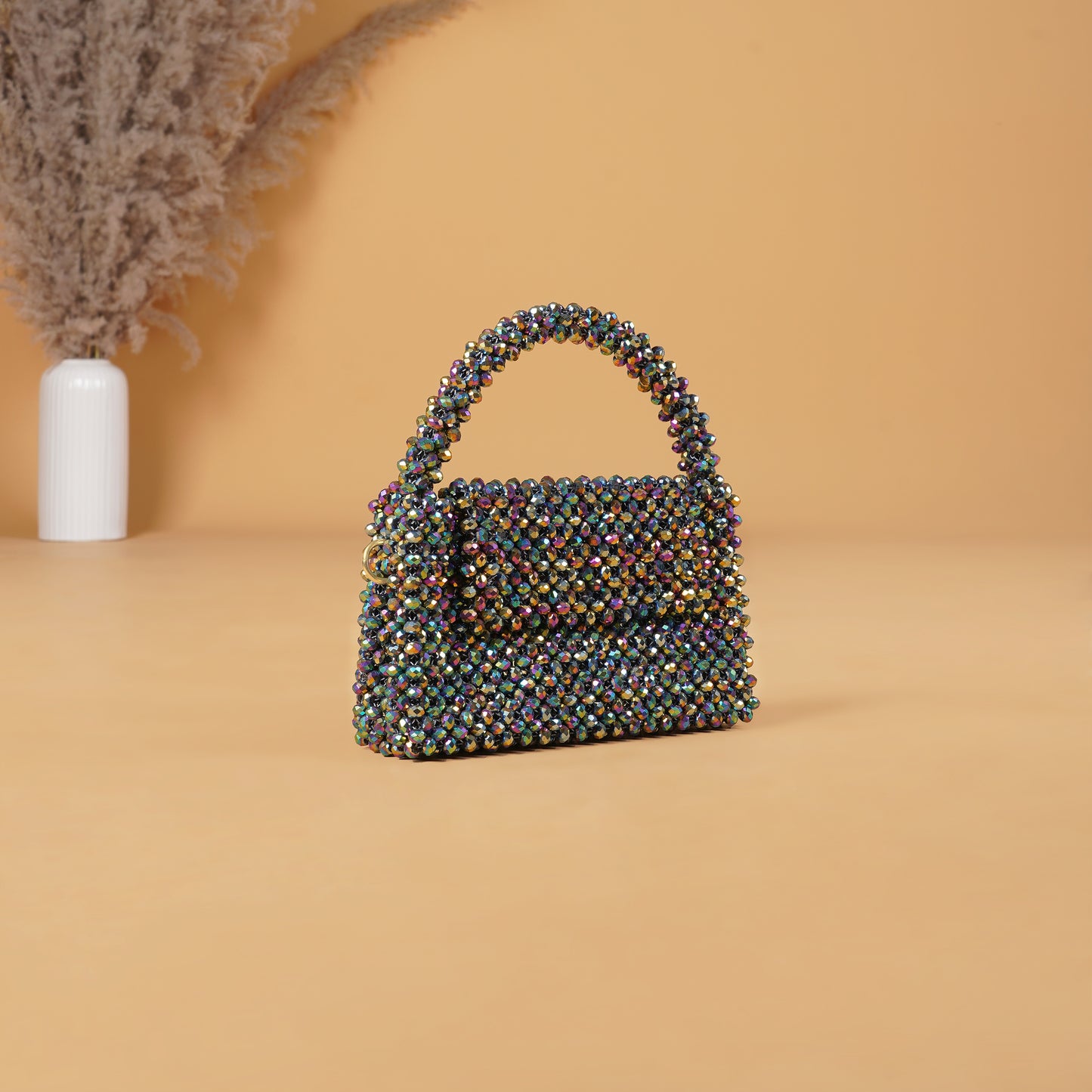 Laila- Multicolour Chrome crystal Bag