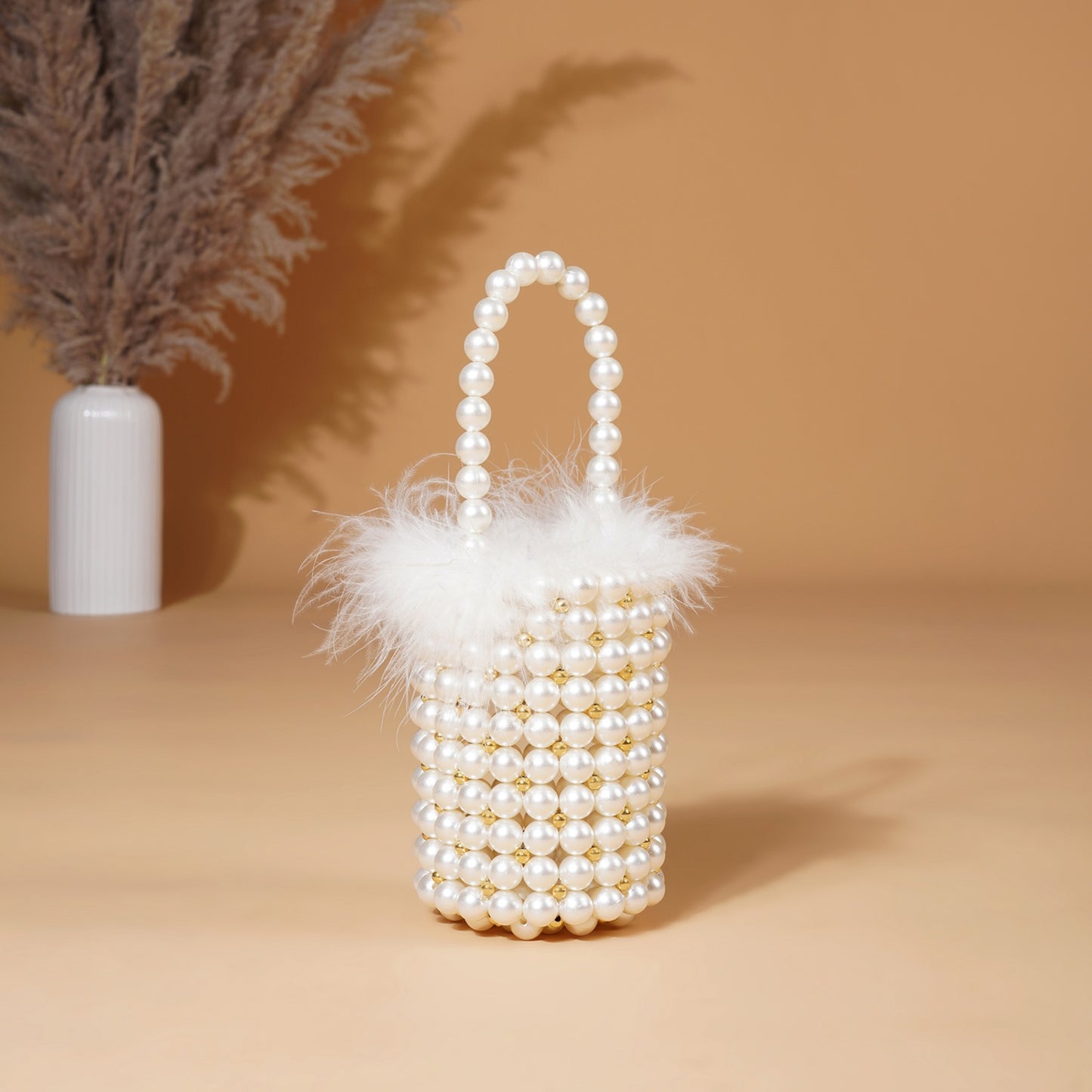 Ivory Muse- Pearl Beaded Bag