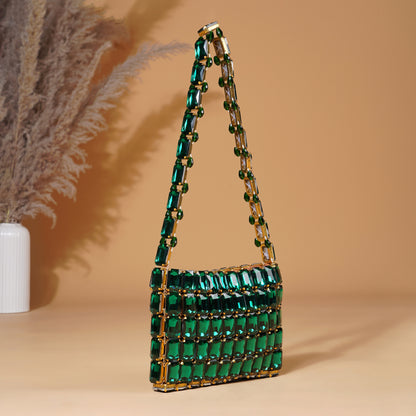 Zumra- Emerald Rhinestone Bag