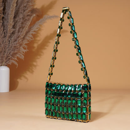Zumra- Emerald Rhinestone Bag