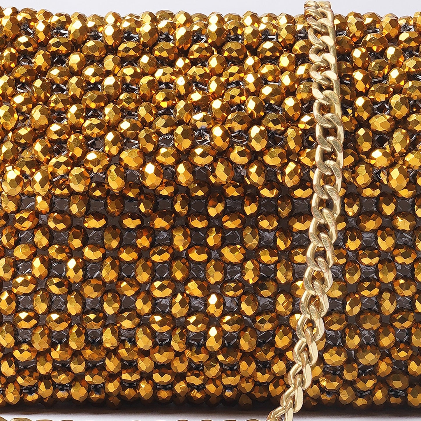 The Regal- Golden Metallic crystal bag