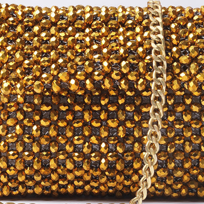 The Regal- Golden Metallic crystal bag