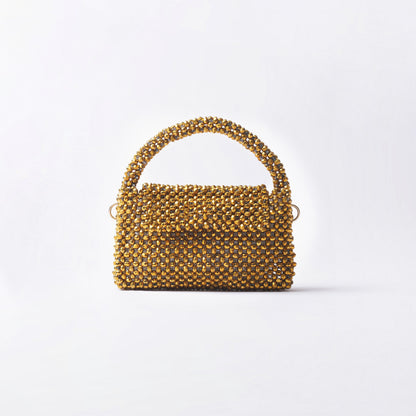 The Regal- Golden Metallic crystal bag