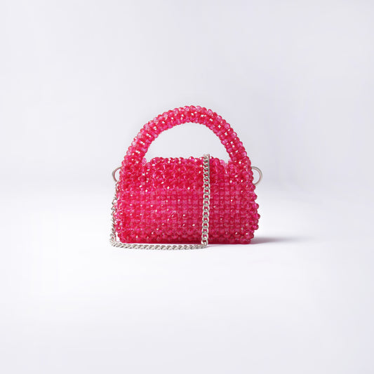 Mini Blush- Crystal Beaded Bag