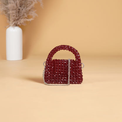 Mini Cherry- Crystal Beaded Bag