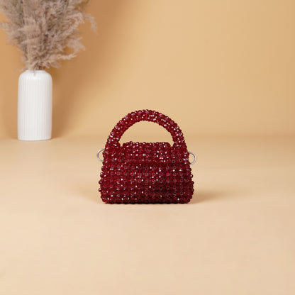 Mini Cherry- Crystal Beaded Bag