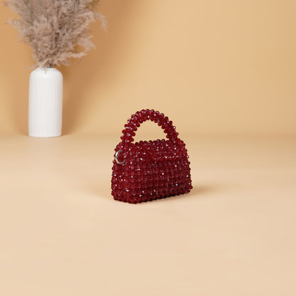 Mini Cherry- Crystal Beaded Bag