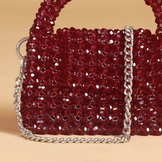 Mini Cherry- Crystal Beaded Bag