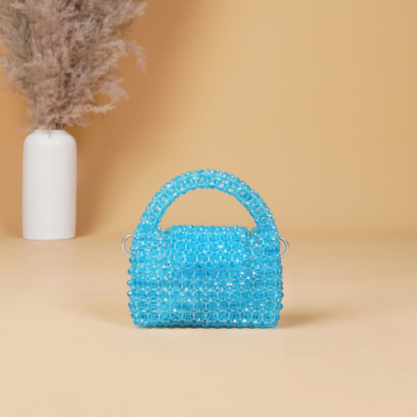 Mini Aqua- Crystal Beaded Bag