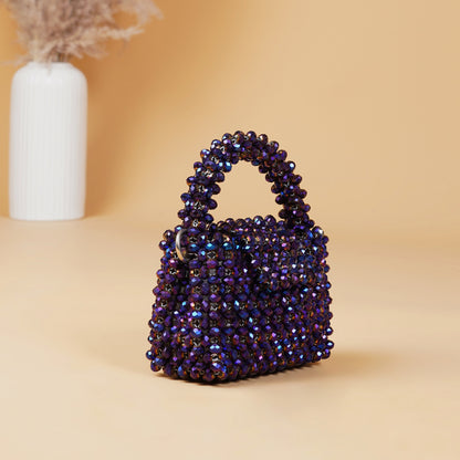 Mini Plum- Crystal Beaded Bag
