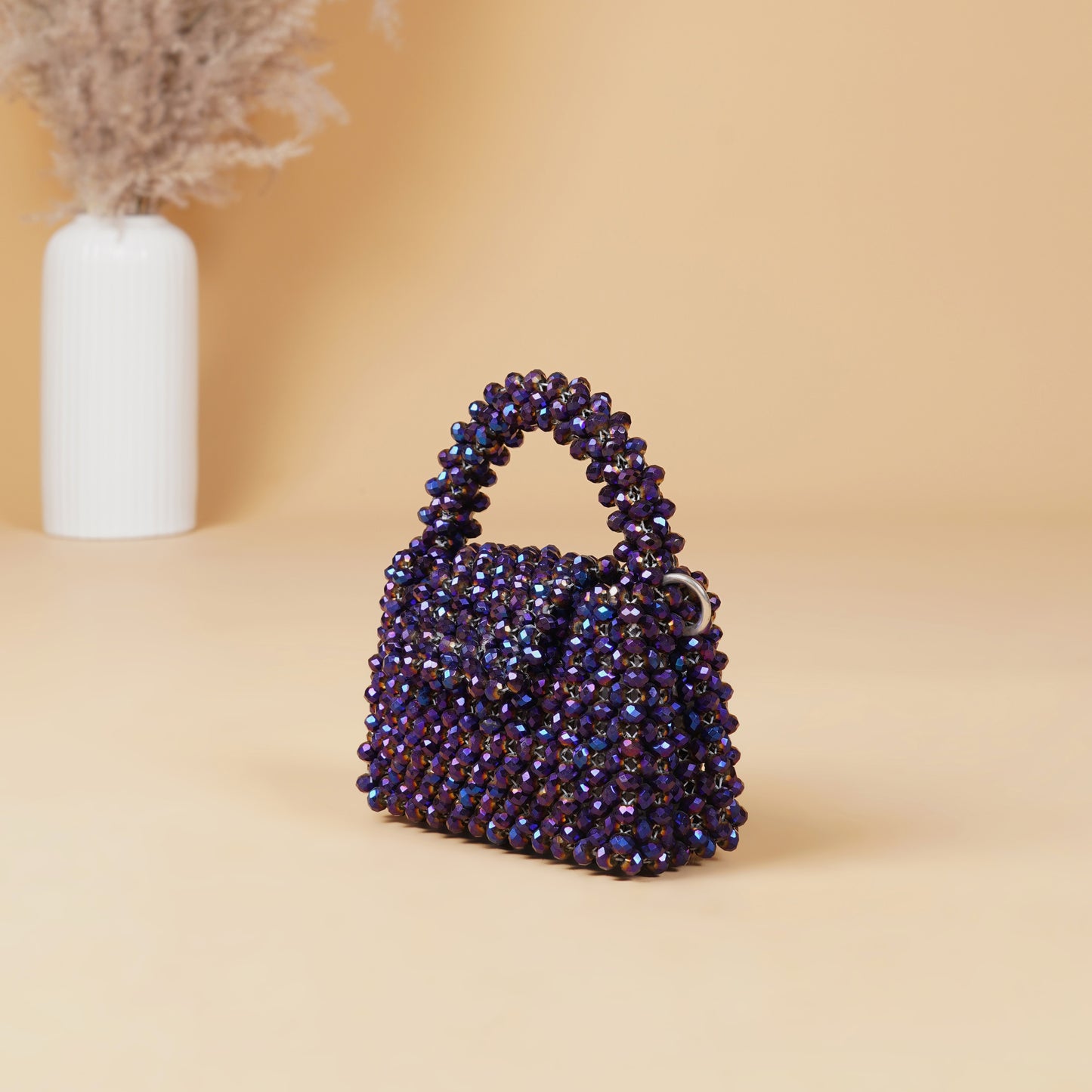 Mini Plum- Crystal Beaded Bag