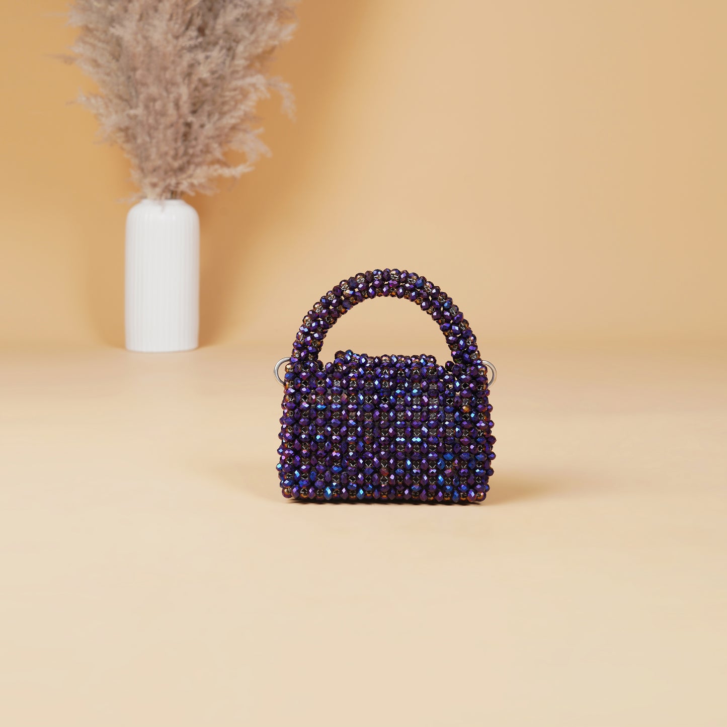 Mini Plum- Crystal Beaded Bag