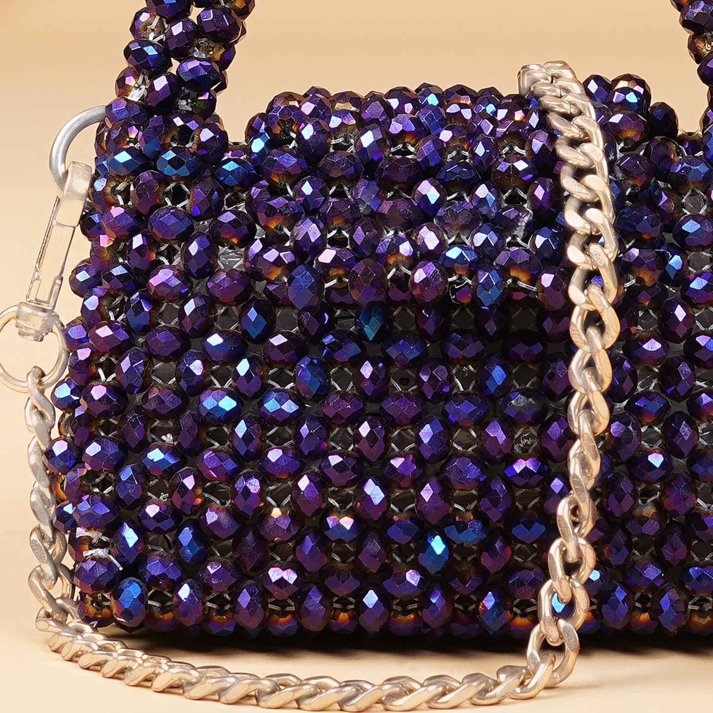 Mini Plum- Crystal Beaded Bag