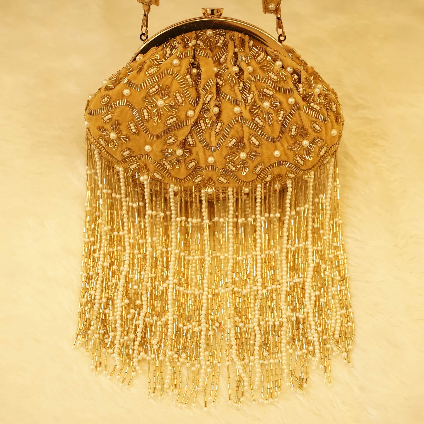 Golden Fringe Bag
