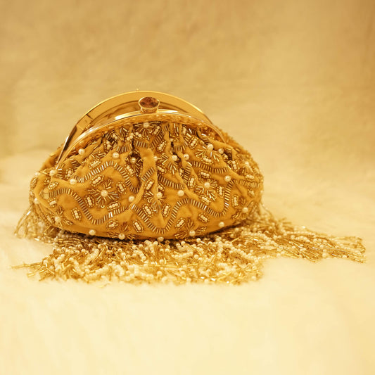 Golden Fringe Clutch