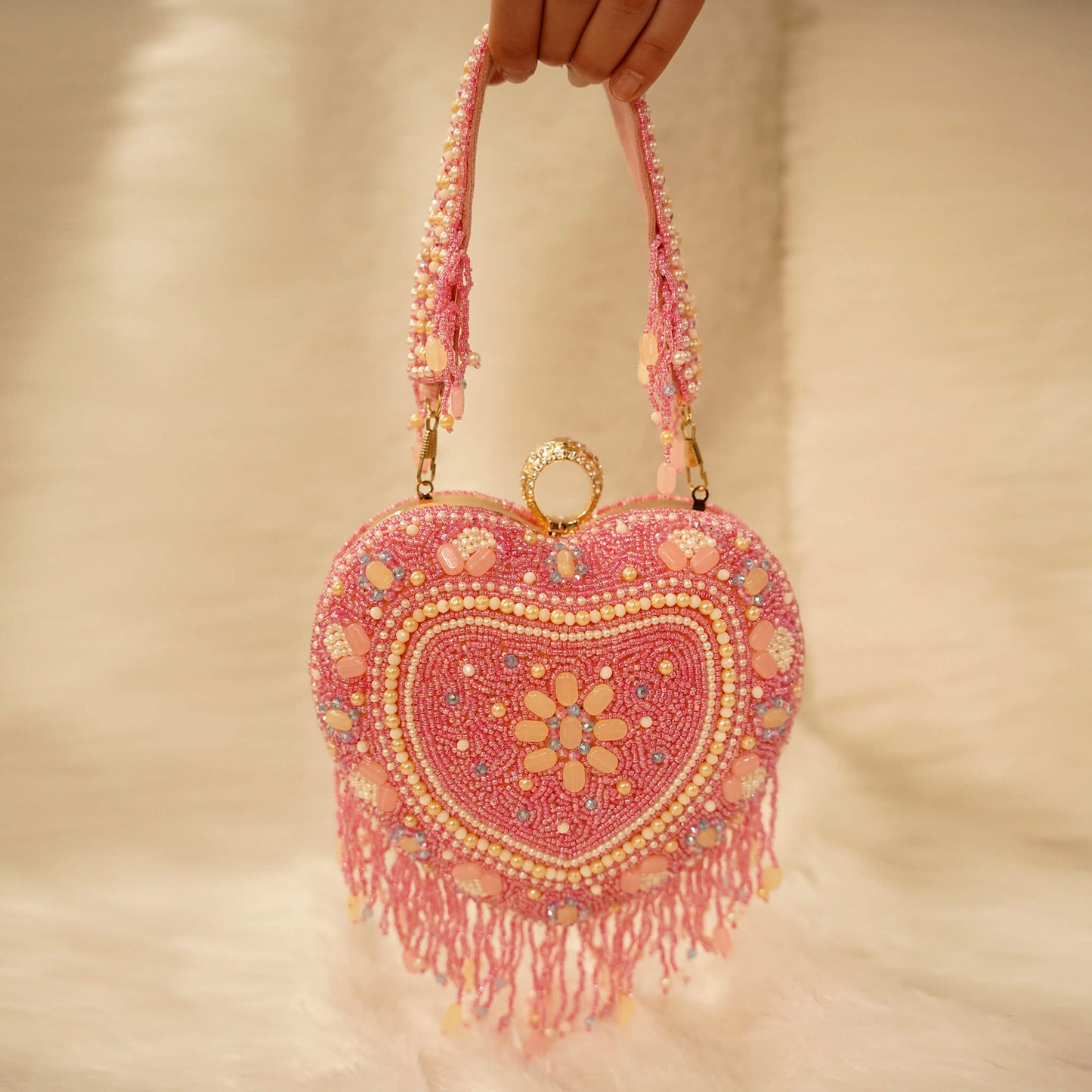 Pink Heart Clutch