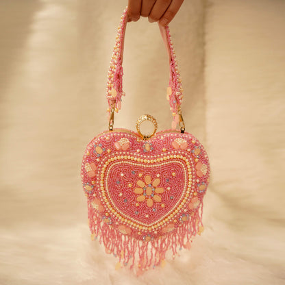 Pink Heart Clutch
