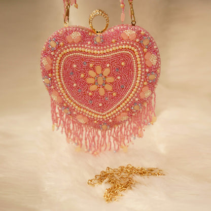 Pink Heart Clutch