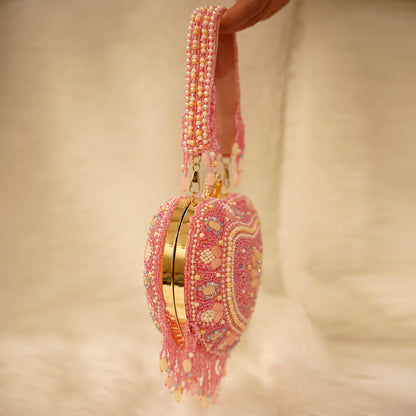 Pink Heart Clutch