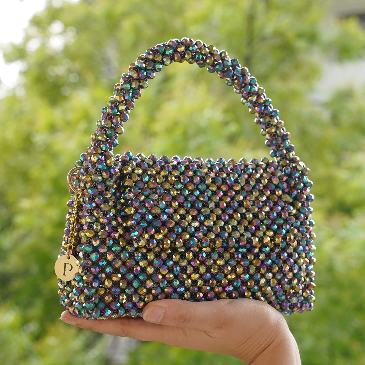 Laila- Multicolour Chrome crystal Bag
