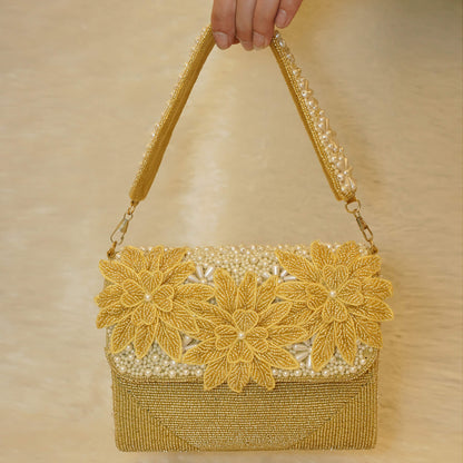 Golden - White Pearl Bag
