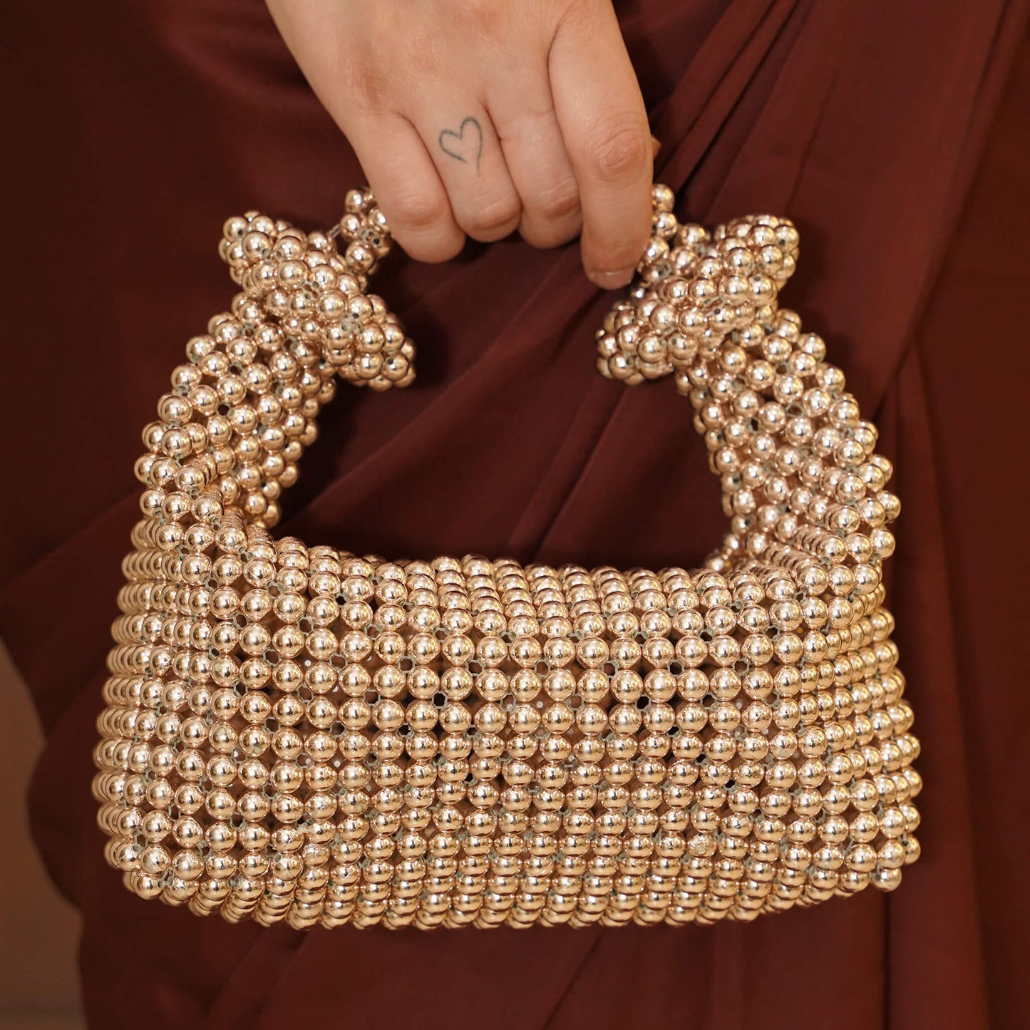 Rosegold chrome pearl bag