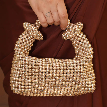 Rosegold chrome pearl bag