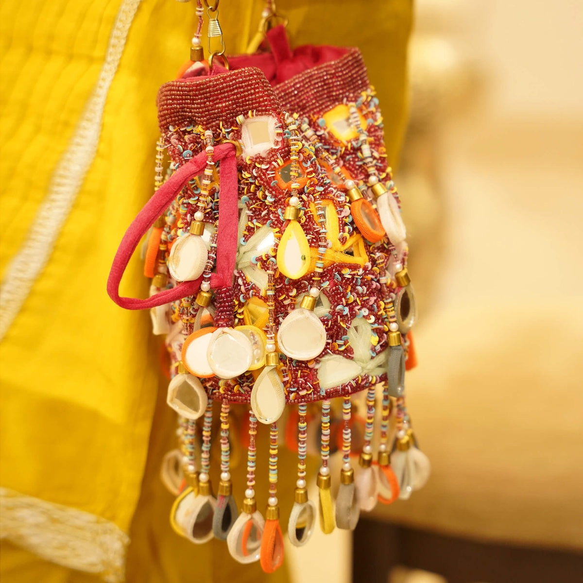 Pink Mirror Potli