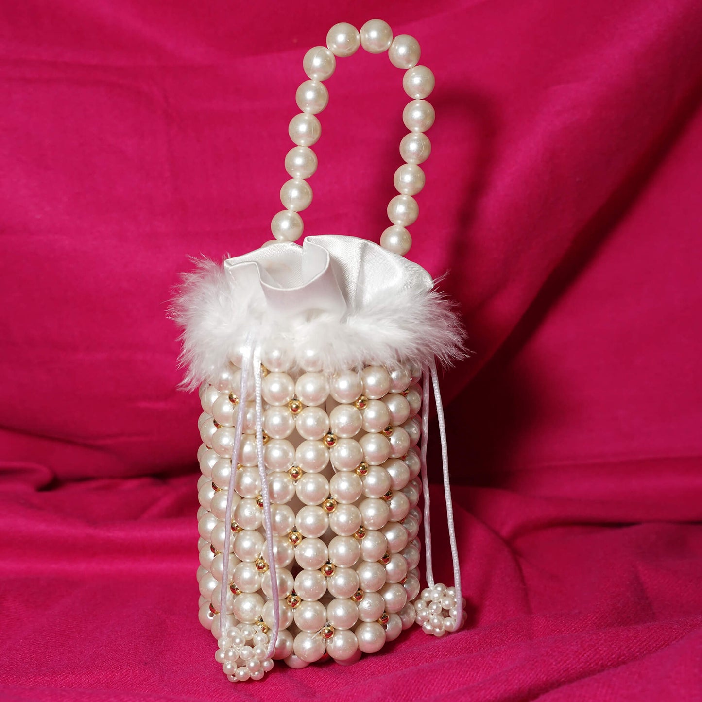 Ivory Muse- Pearl Beaded Bag