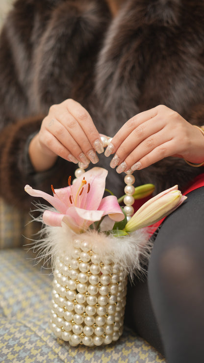 Ivory Muse- Pearl Beaded Bag