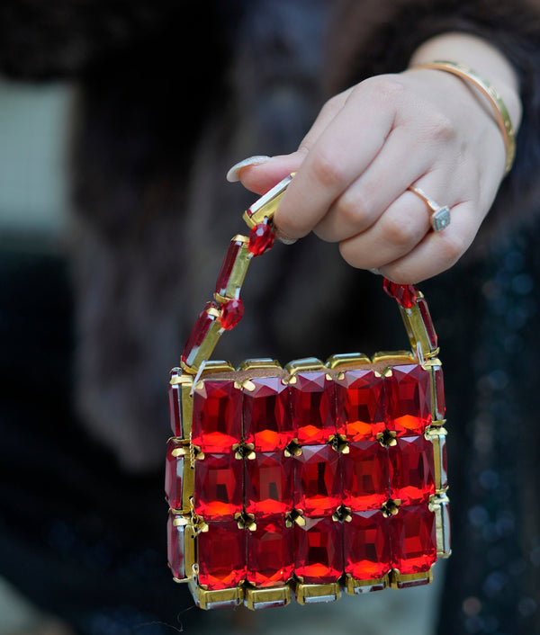 Mini Scarlet- Rhinestone Bag