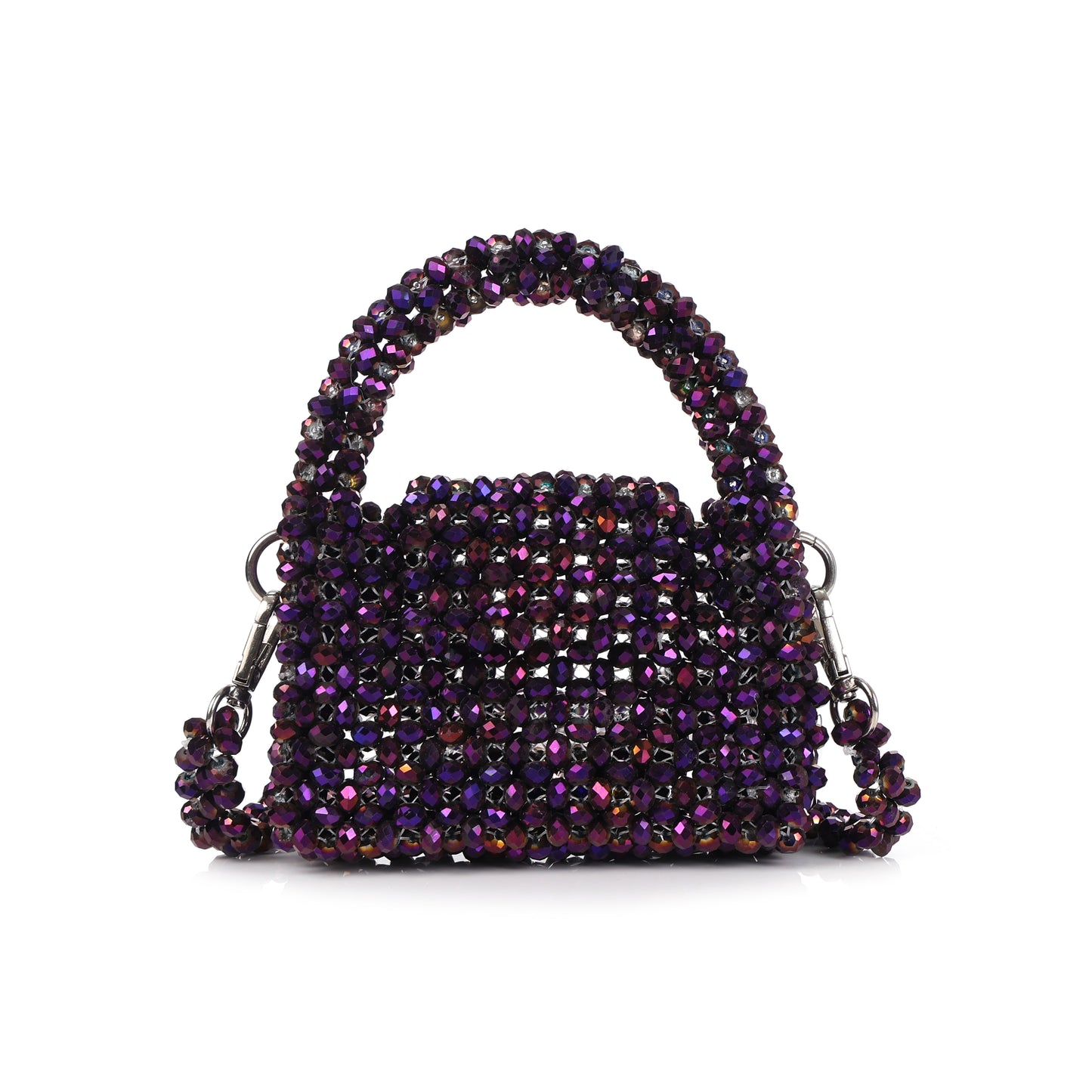 Mini Plum- Crystal Beaded Bag