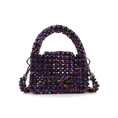 Mini Plum- Crystal Beaded Bag