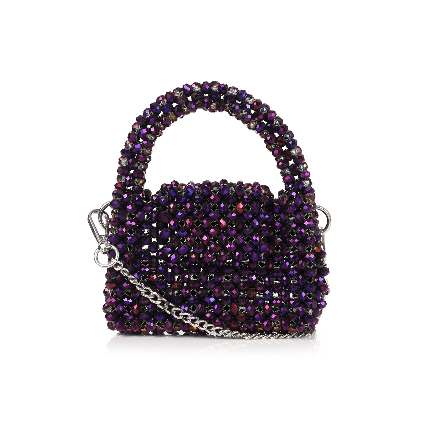 Mini Plum- Crystal Beaded Bag