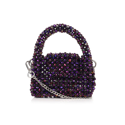 Mini Plum- Crystal Beaded Bag