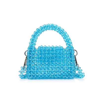 Mini Aqua- Crystal Beaded Bag
