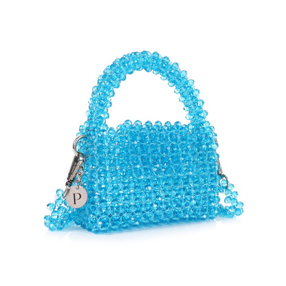 Mini Aqua- Crystal Beaded Bag