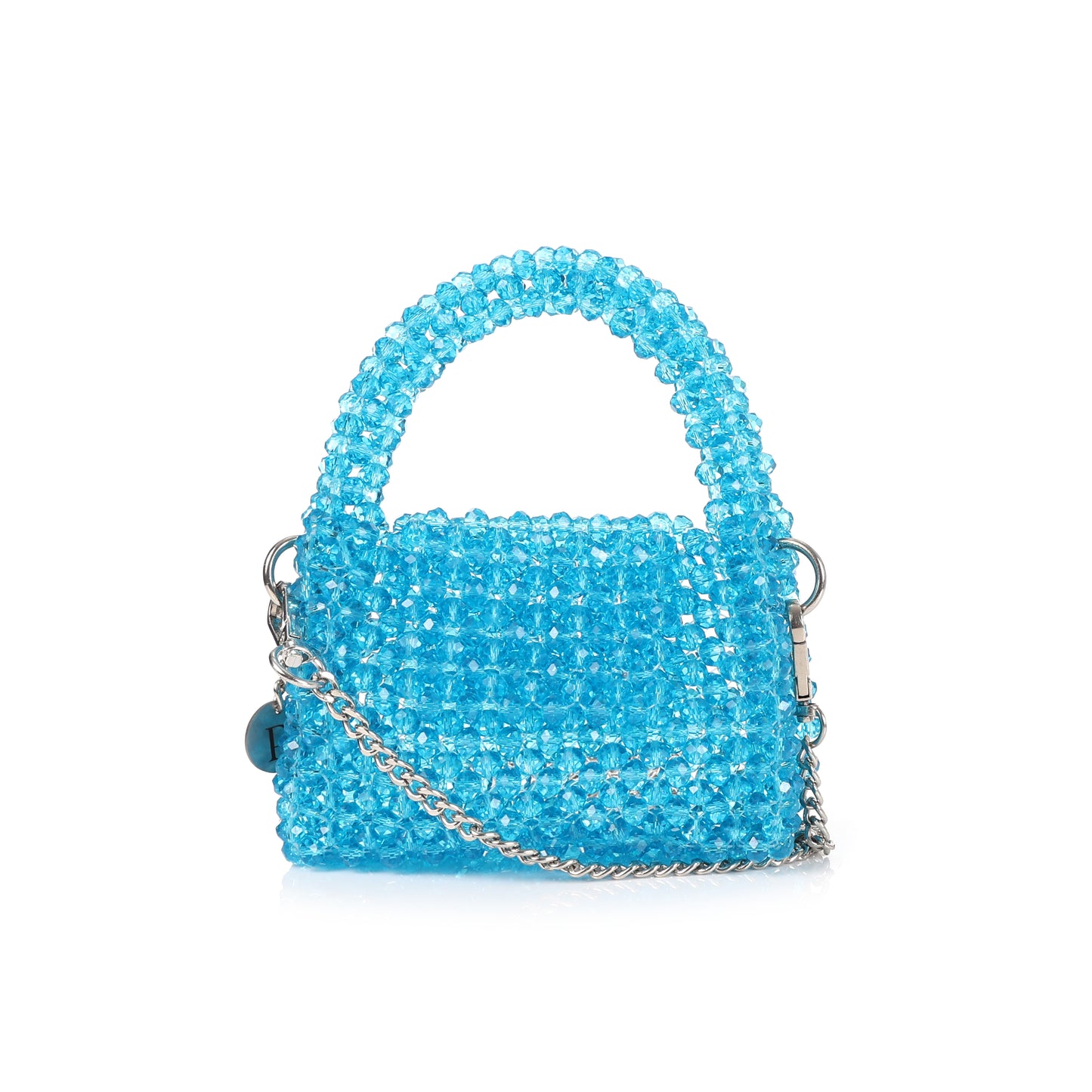 Mini Aqua- Crystal Beaded Bag