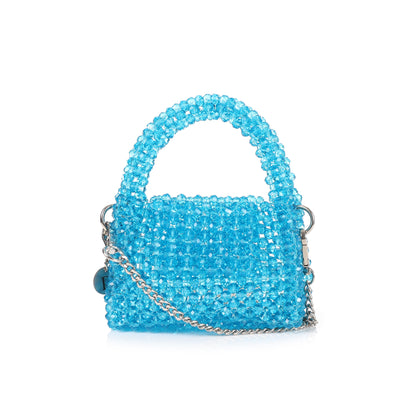 Mini Aqua- Crystal Beaded Bag