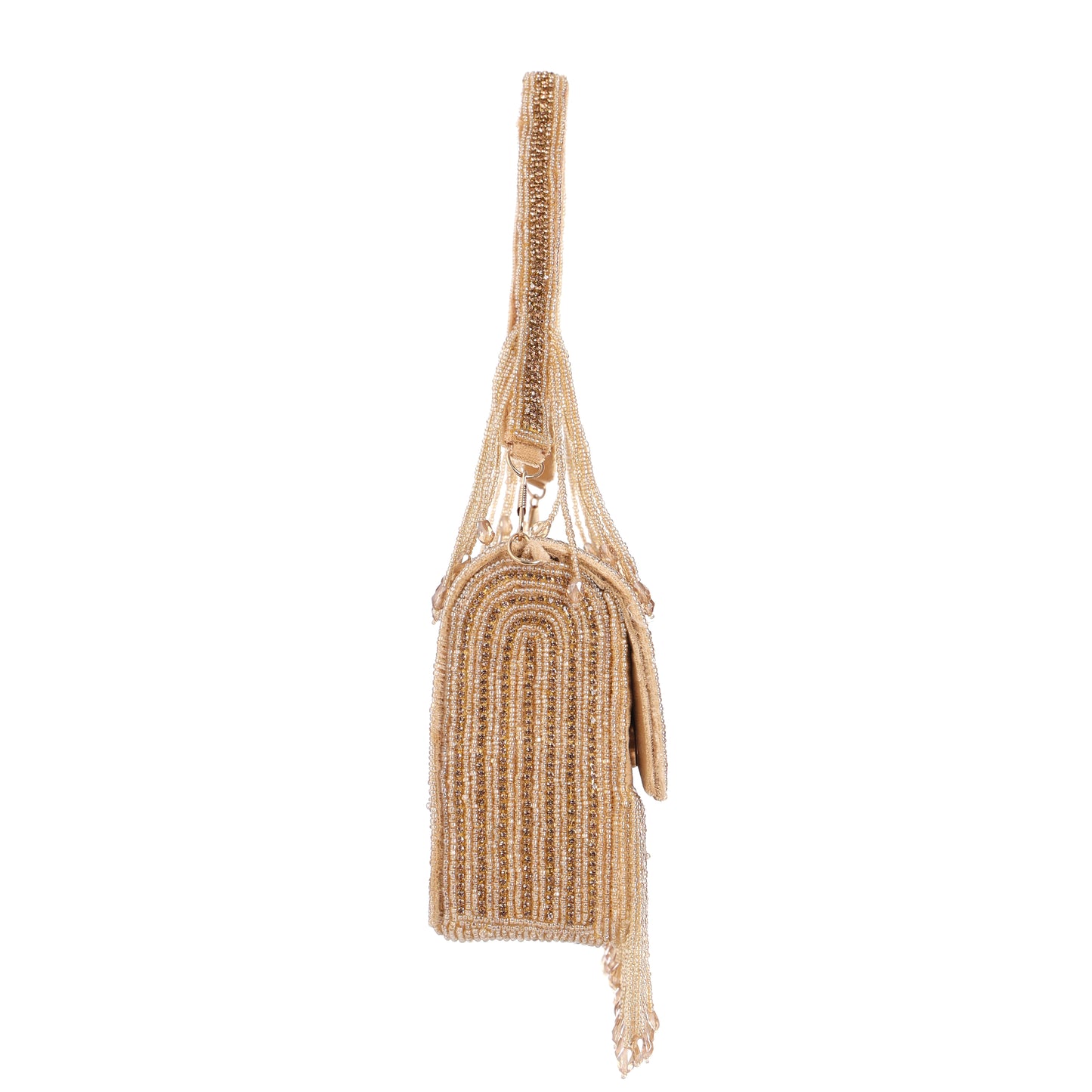 Auric Fringe Bag- Champagne