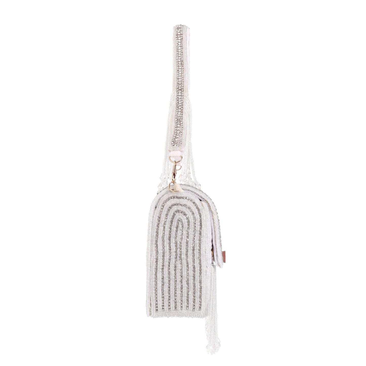 Auric Fringe Clutch- Silver