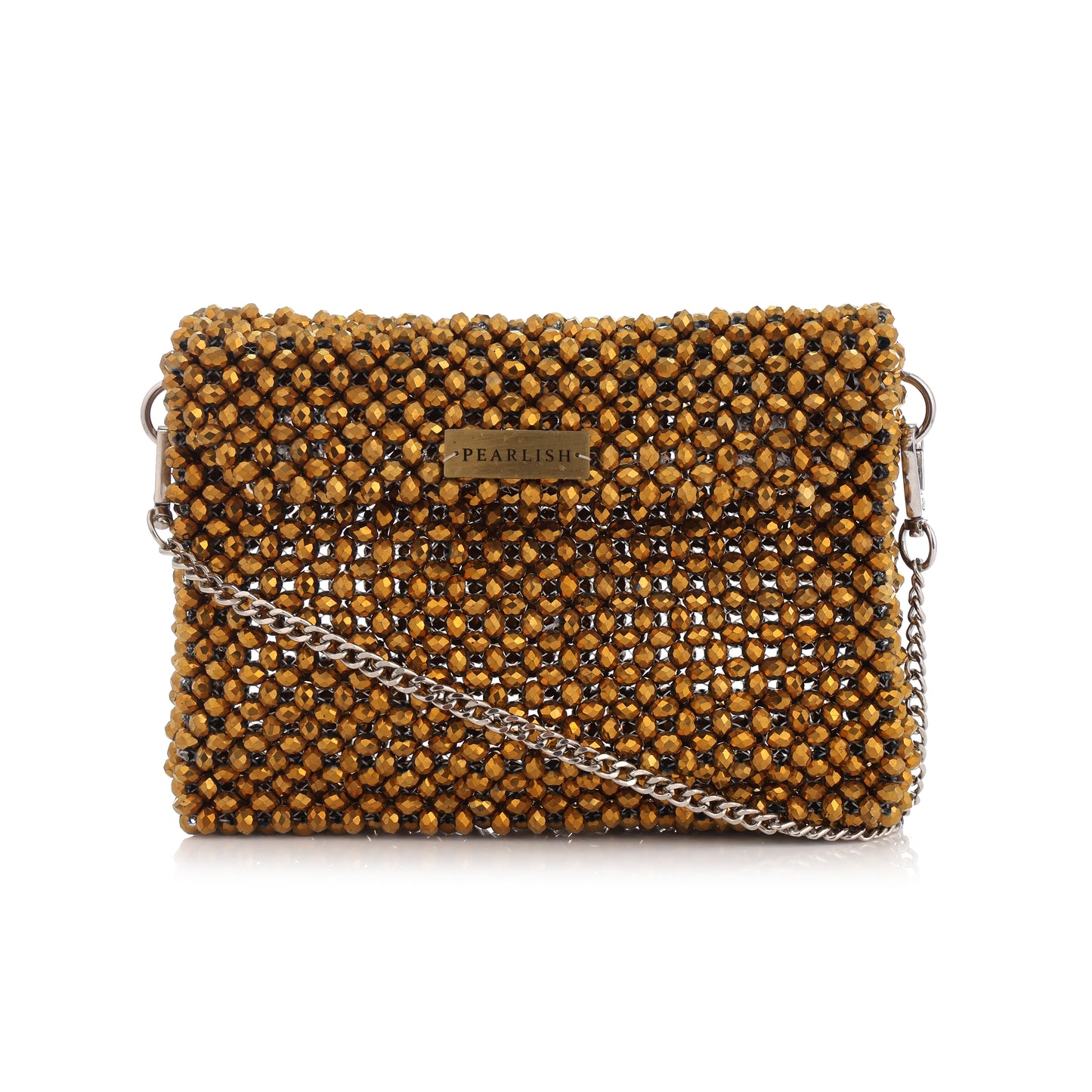 Gold Metallic- Batua style crystal bag