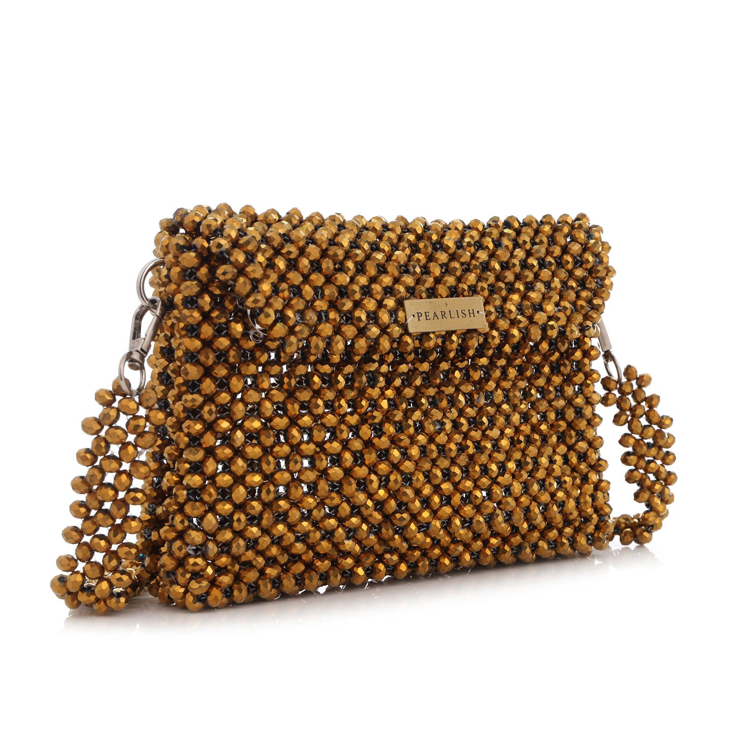 Gold Metallic- Batua style crystal bag